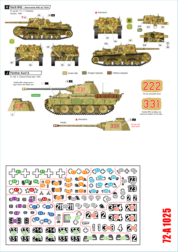 Star Decals 72-A1025 German tanks in Italy # 5. Cassino 1944. 1/72 – immagine 2