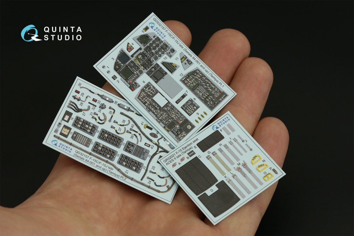 Quinta Studio QD32157 F-15C Late/F-15J late 3D-Printed &amp;amp; coloured Interior on decal paper (Tamiya) 1/32 – Bild 2