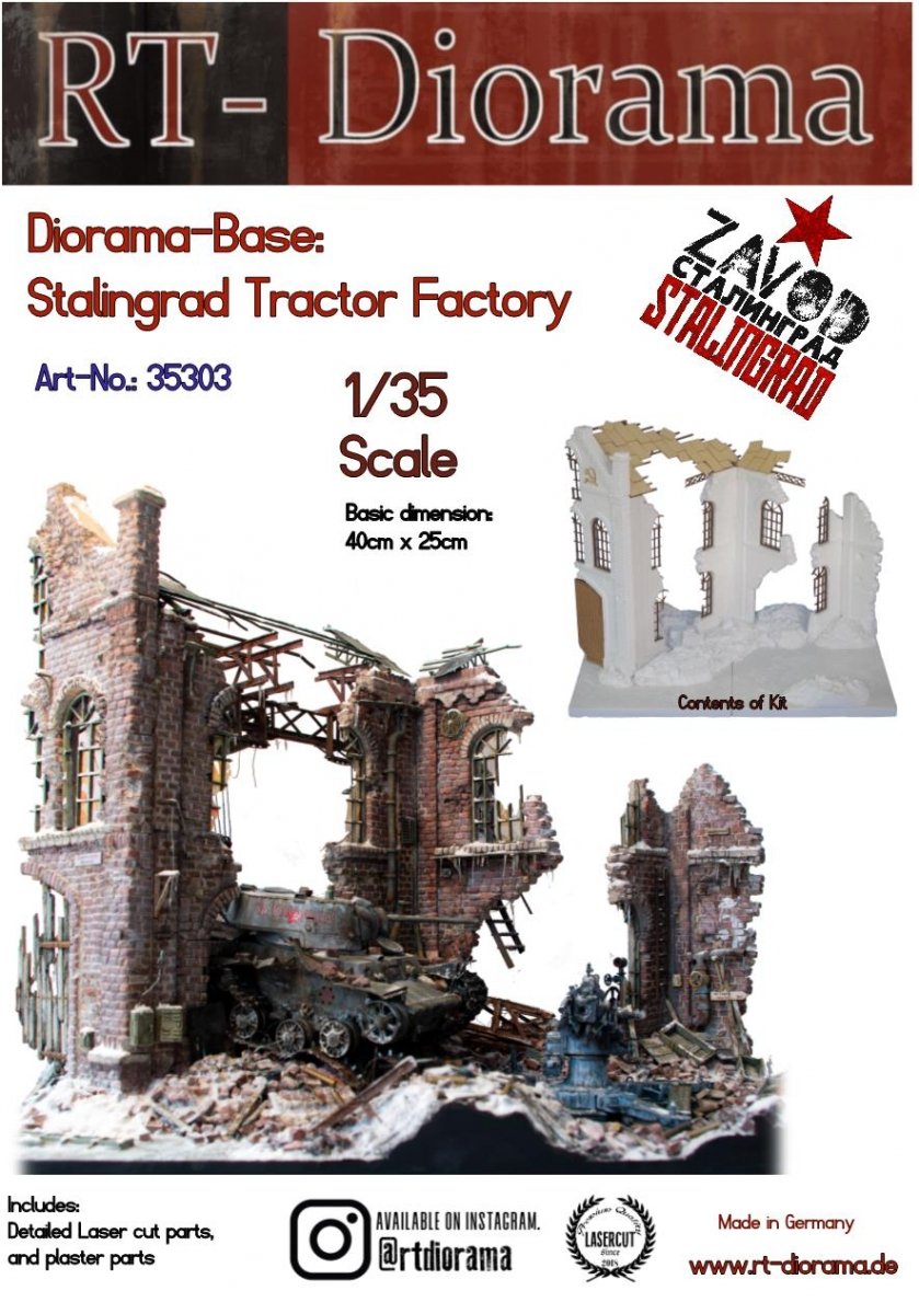 RT-Diorama 35303 Socle de diorama : « Usine de tracteurs de Stalingrad » 1/35