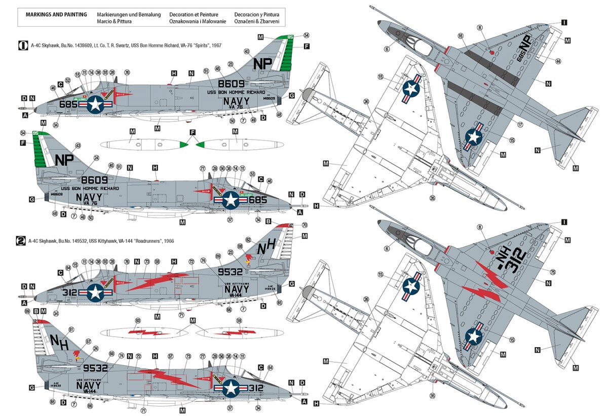 Hobby 2000 48032 Douglas A-4C Skyhawk ( HASEGAWA + CARTOGRAF + MASKI ) 1/48 – immagine 2