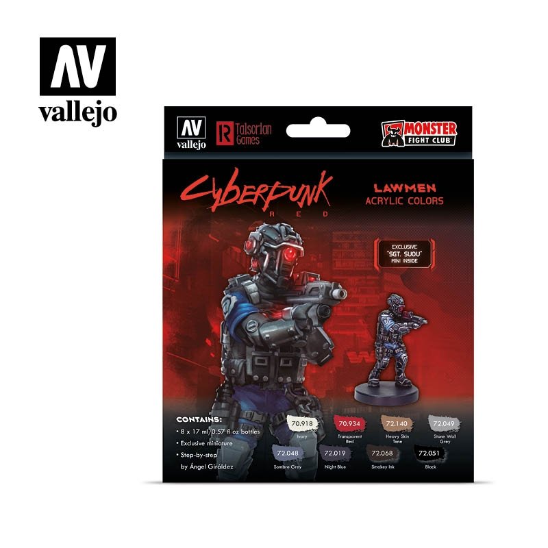 Vallejo 72308 Coffret de peinture Cyberpunk RED Lawmen (8 x 17 ml)