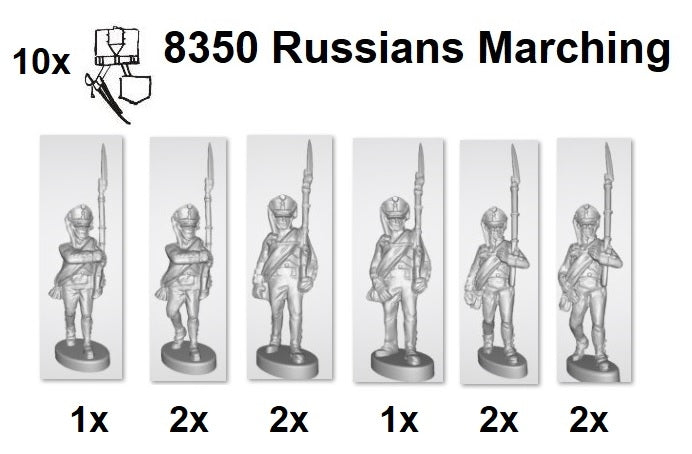 Hat 8350 Napoleonic Wars Russian Infantry - Marching (40 Figures) 1/72