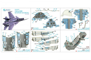Quinta Studio QD48320 Su-30SM 3D-Printed &amp;amp; coloured Interior on decal paper (GWH) 1/48 – immagine 2