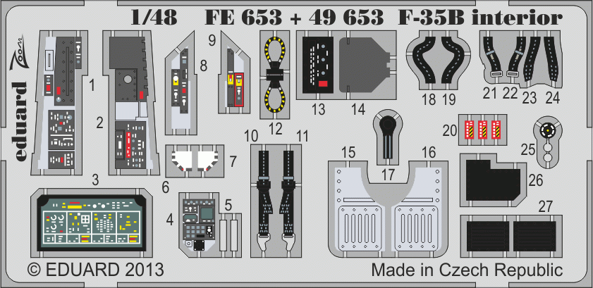 Eduard 49653 F-35B interior SA KITTY HAWK 1/48
