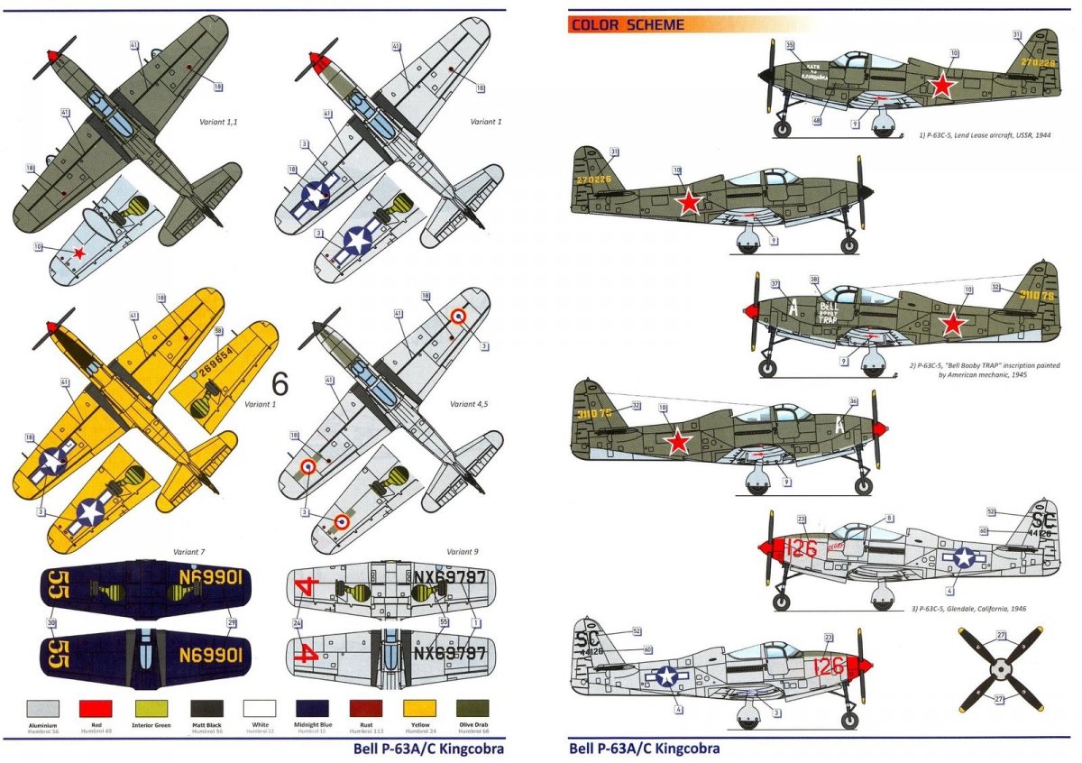 Dora Wings 14401 BELL P-63A P-63C KINGCOBRA Fighter DOUBLE KIT 1/144 – immagine 8