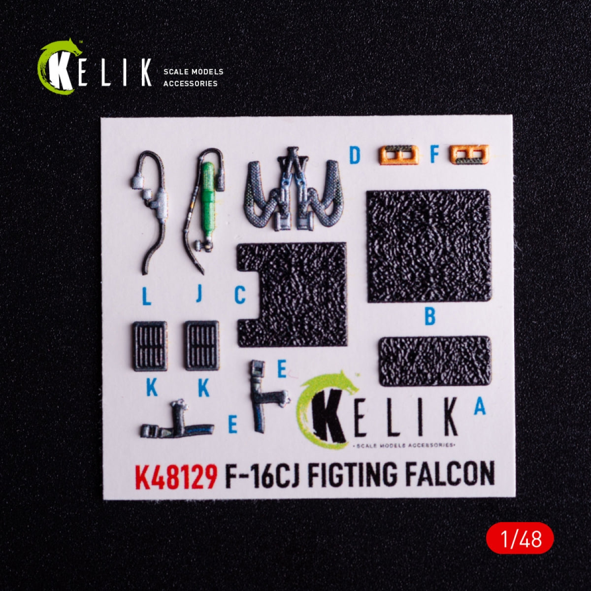 Kelik K48129 F-16CJ - interior 3D decals for Hasegawa kit 1/48