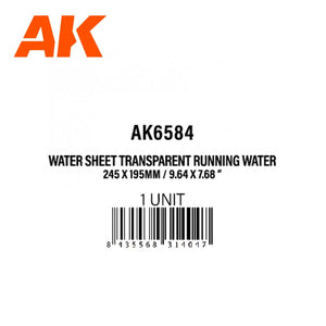AK Interactive AK6584 WATER SHEET TRANSPARENT RUNNING WATER 245 X 195MM / 9.64 X 7.68 “ – TEXTURED ACRYLIC SHEET – 1 UNIT – imagen 3