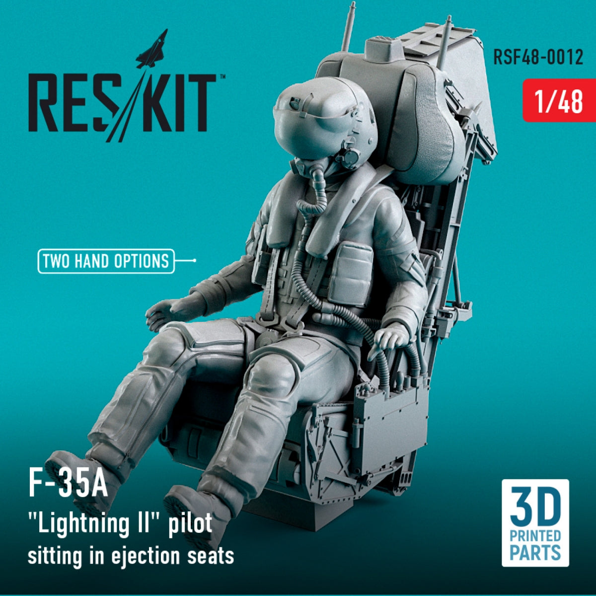 RESKIT RSF48-0012 F-35A « LIGHTNING II » PILOTE ASSIS DANS UN SIÈGE ÉJECTIONNABLE MODIFICATION TARDIVE (TYPE 1) (IMPRIMÉ EN 3D) 1/48