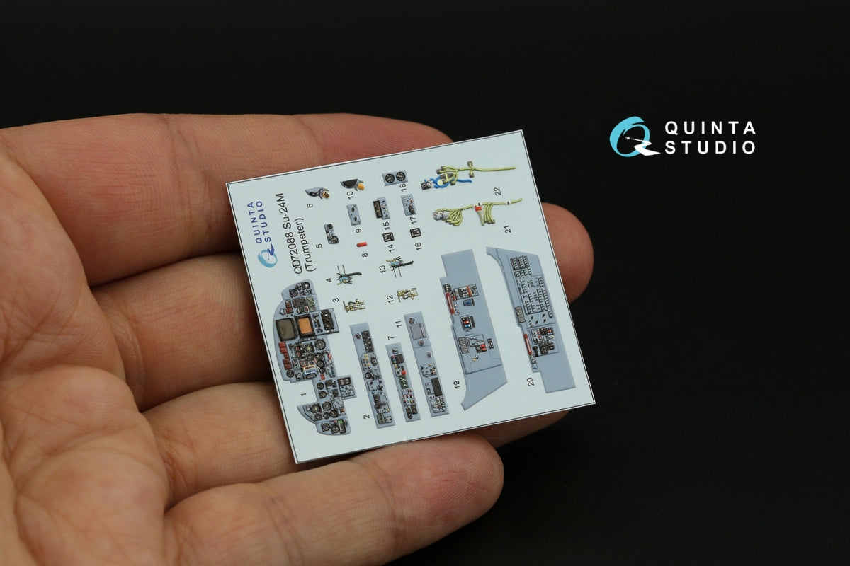 Quinta Studio QD72088 Su-24M 3D-Printed &amp;amp; coloured Interior on decal paper (Trumpeter) 1/72 – immagine 7