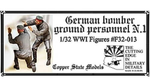 Maquette Copper State Models F32-013 Personnel au sol d&amp;#39;un bombardier allemand N°1 1/32
