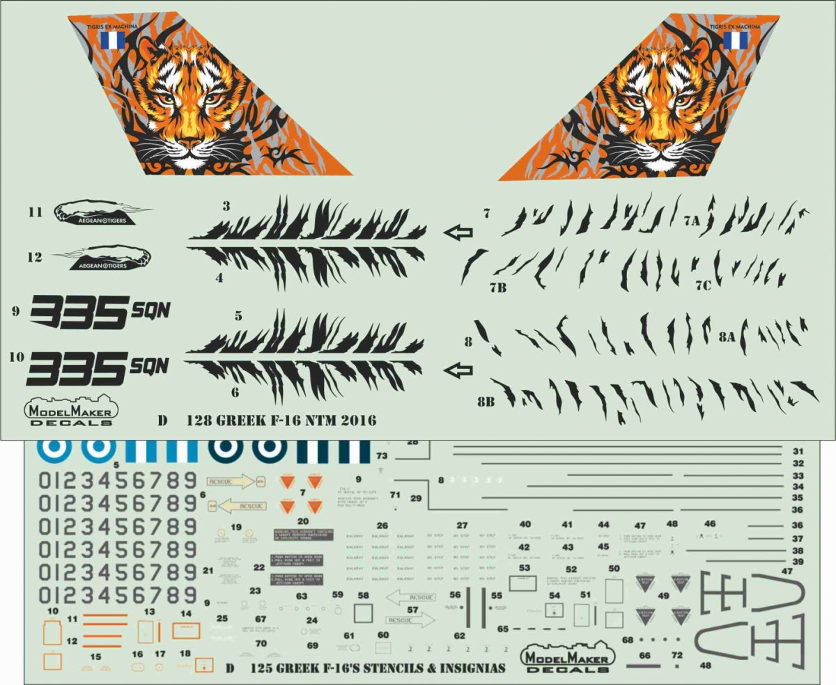 ModelMaker Decals D48128 Greek F-16 Nato Tiger Meet 2016 1/48 – immagine 2
