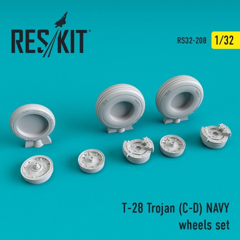 RESKIT RS32-0208 T-28 Trojan (CD) Jeu de roues de la Marine 1/32