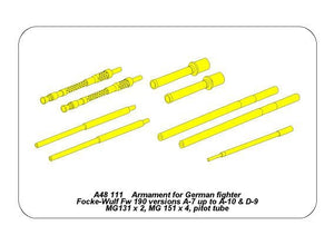 Aber A48111 Armament for German fighter Focke-Wulf Fw 190 A-7 up to A-10 and D-9; 2x MG 131; 4xMG 151; pitot tube 9 1/48 – zdjęcie 5