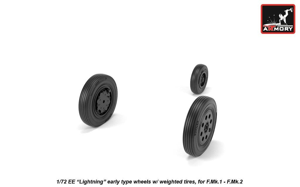 Armory Models AW72409 EE Lightning wheels w/ weighted tires, early 1/72 – immagine 3