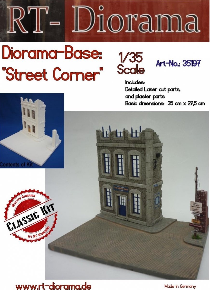 RT-Diorama 35197 Socle de diorama : « Coin de rue » 1/35