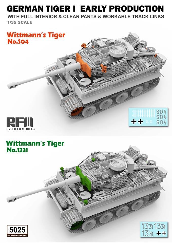 Rye Field Model 5025 German Tiger I Early Production Wittmann&amp;#39;s Tiger 504 FULL Interior 1/35 – zdjęcie 3