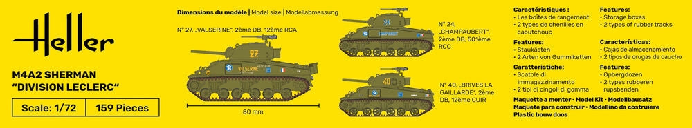 Heller 79894 M4A2 Sherman Division Leclerc deco.FR 1/72 – imagen 6