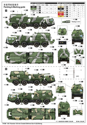 Trumpeter 01036 Russian 130mm Coastal Defense Gun A-222 Bereg 1/35 – immagine 3