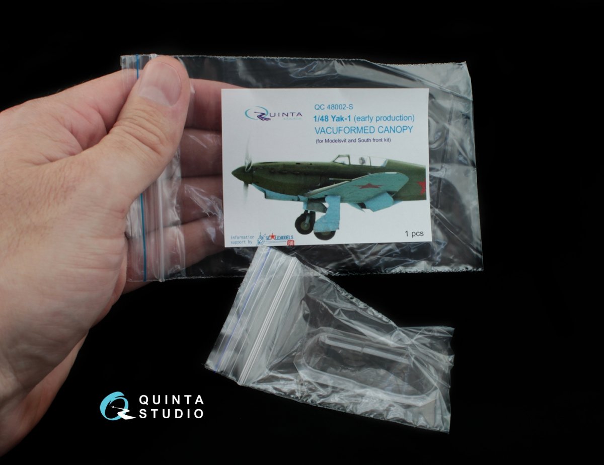 Quinta Studio QC48002-S Yak-1 vacuformed clear canopy 1 pcs (for SF or Modelsvit kit) 1/48 – image 4
