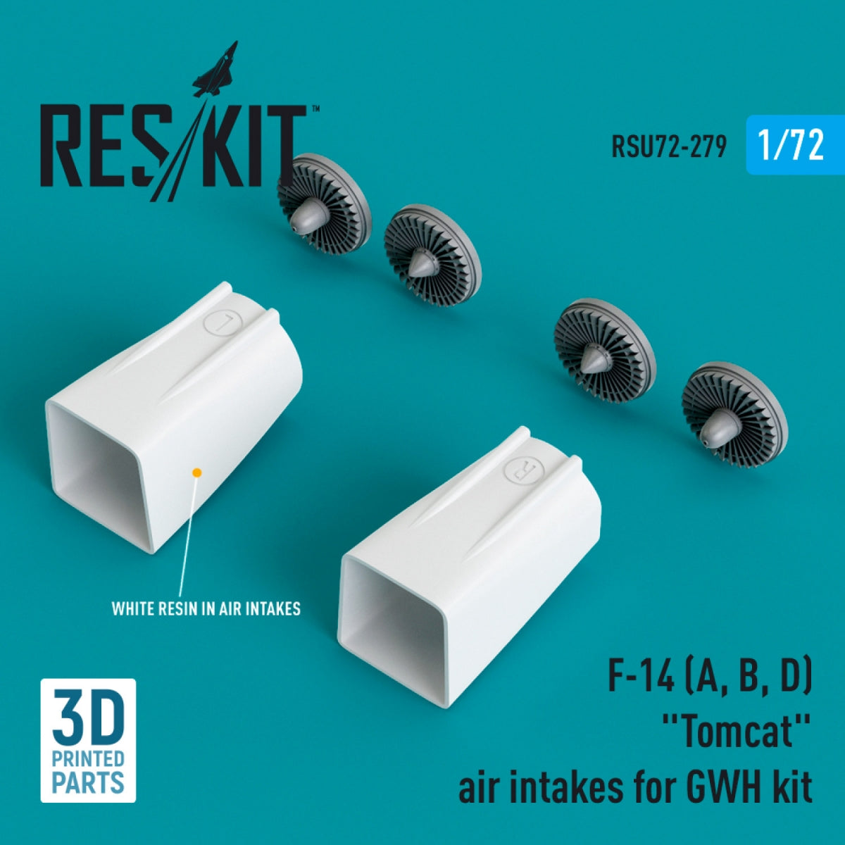 RESKIT RSU72-0279 Prises d'air « Tomcat » pour F-14 (A, B, D) (Impression 3D) 1/72 