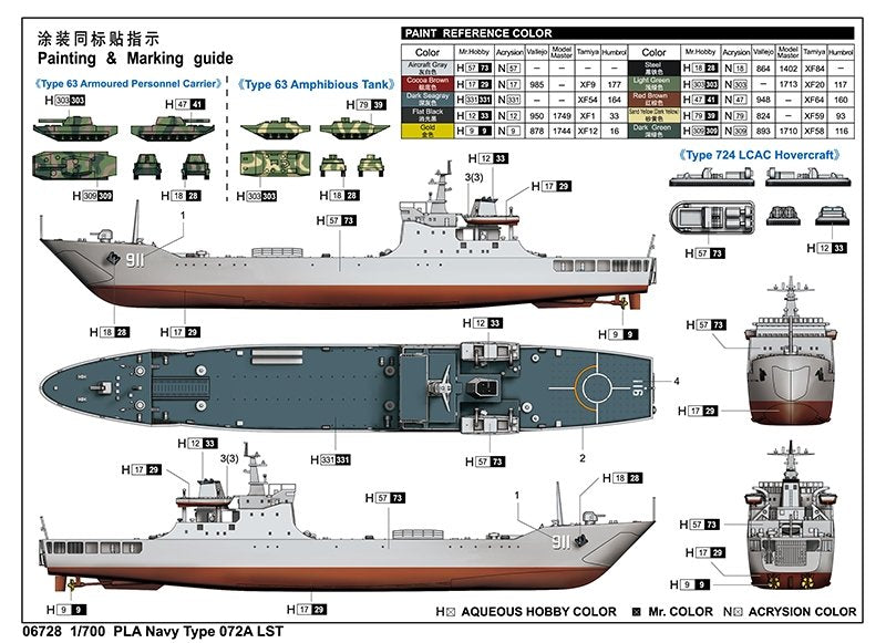 Trumpeter 06728 PLA Navy Type 072A LST 1/700 – Bild 3