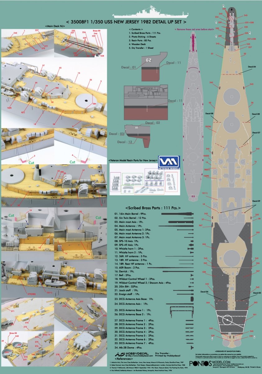 Pontos 35008F1 USS BB-62 New Jersey 1982 Kit de détails (1/350) – image 2