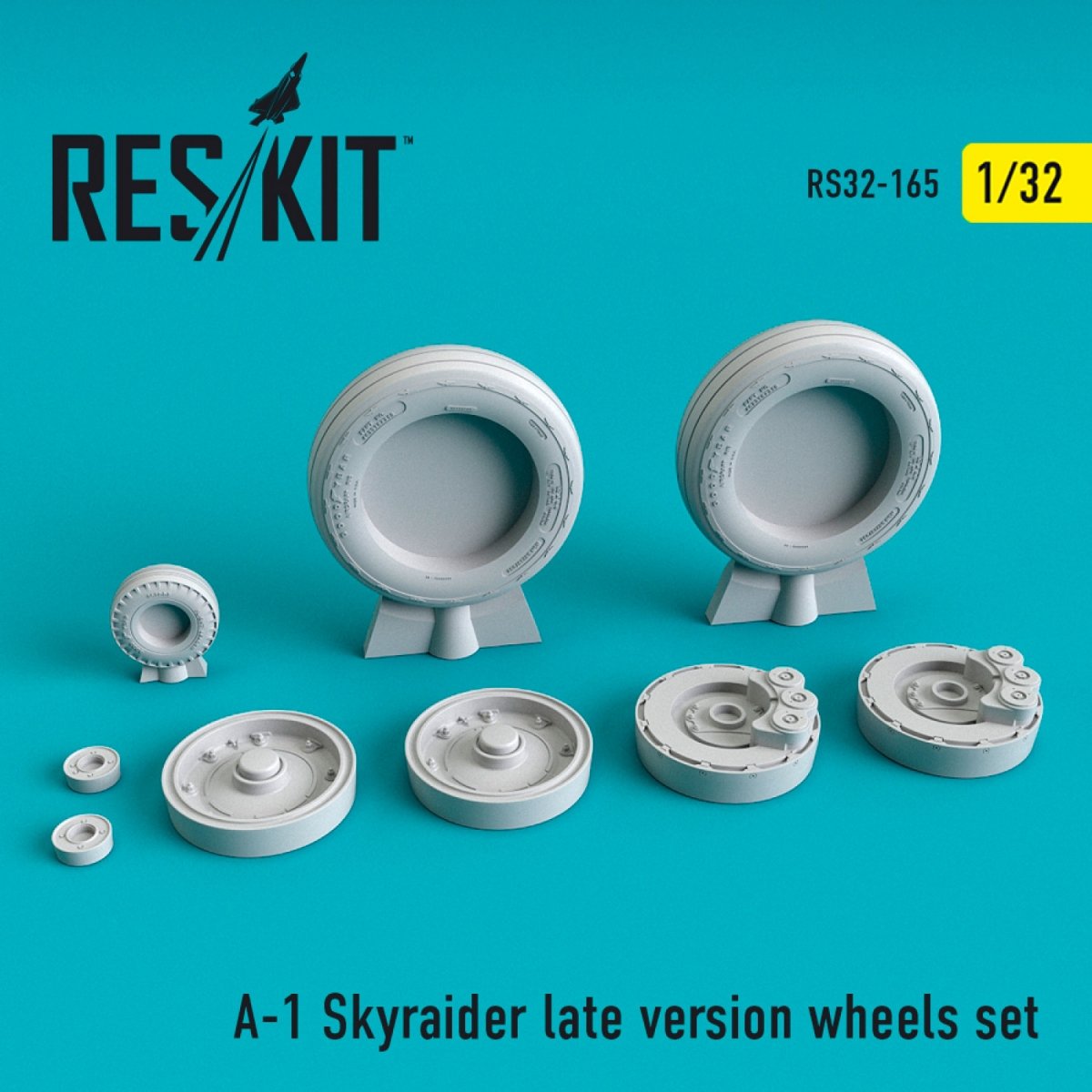 RESKIT RS32-0165 A-1 « SKYRAIDER » (VERSION TARDIVE) JEU DE ROUES 1/32