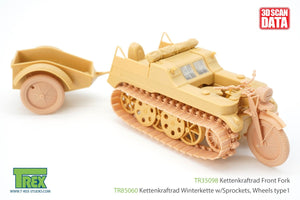 T-Rex Studio TR85060 Kettenkaraftrad Winterkette w/Sprockets, Wheels Type 2 1/35 – Bild 6