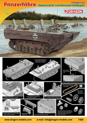 Dragon 7489 Panzerfahre Gepanzerte Landwasserschlepper Prototype N 1/72 – zdjęcie 2