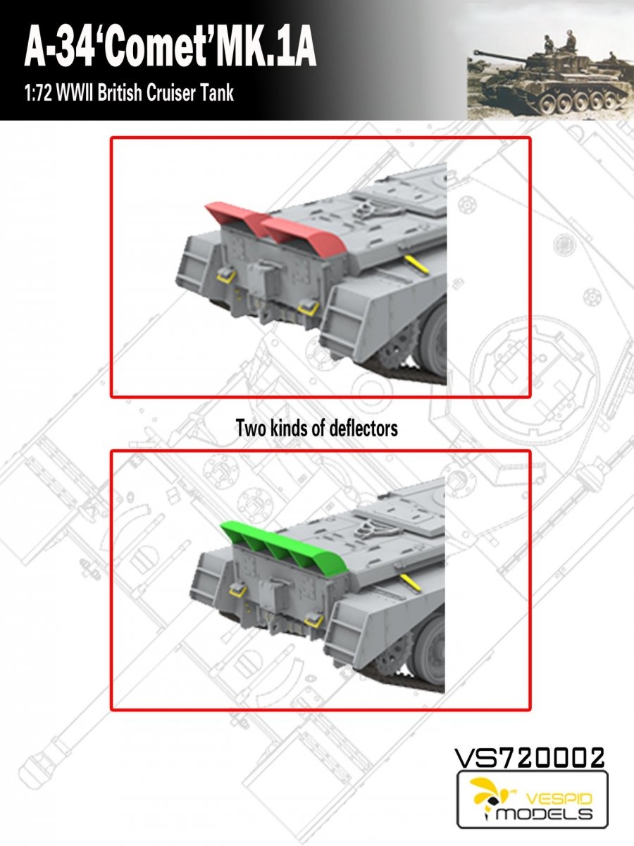 Vespid Models VS720002 A-34 &amp;#39;Comet&amp;#39; MK.1A British Cruiser Tank 1/72 – Bild 2