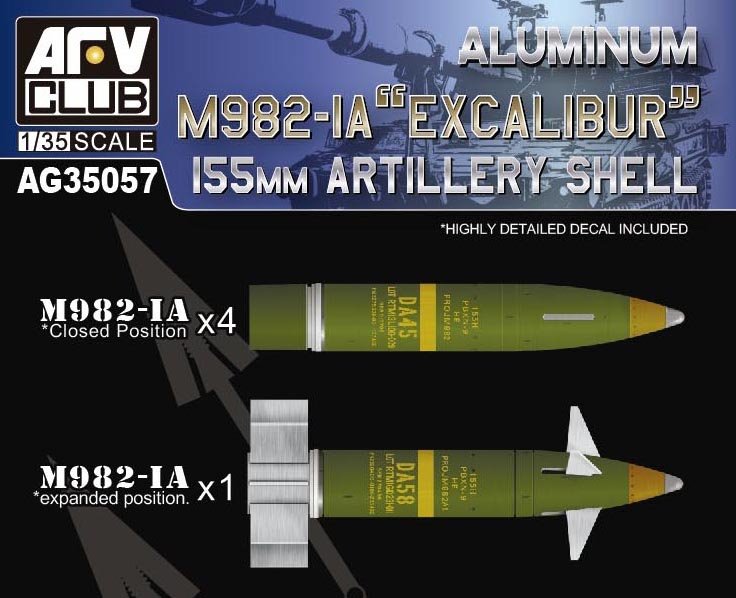 AFV Club AG35057 Aluminum M982-IA "Excalibur" 155mm Artillery Shell 1/35