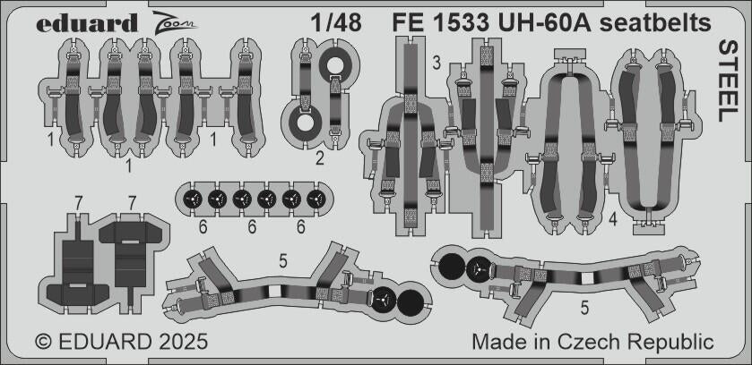 Eduard FE1533 UH-60A seatbelts STEEL ICM 1/48