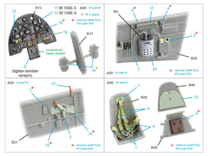 Quinta Studio QD48532 Bf 109E-3/4 3D-Printed &amp;amp; coloured Interior on decal paper (HobbyBoss) 1/48 – immagine 10