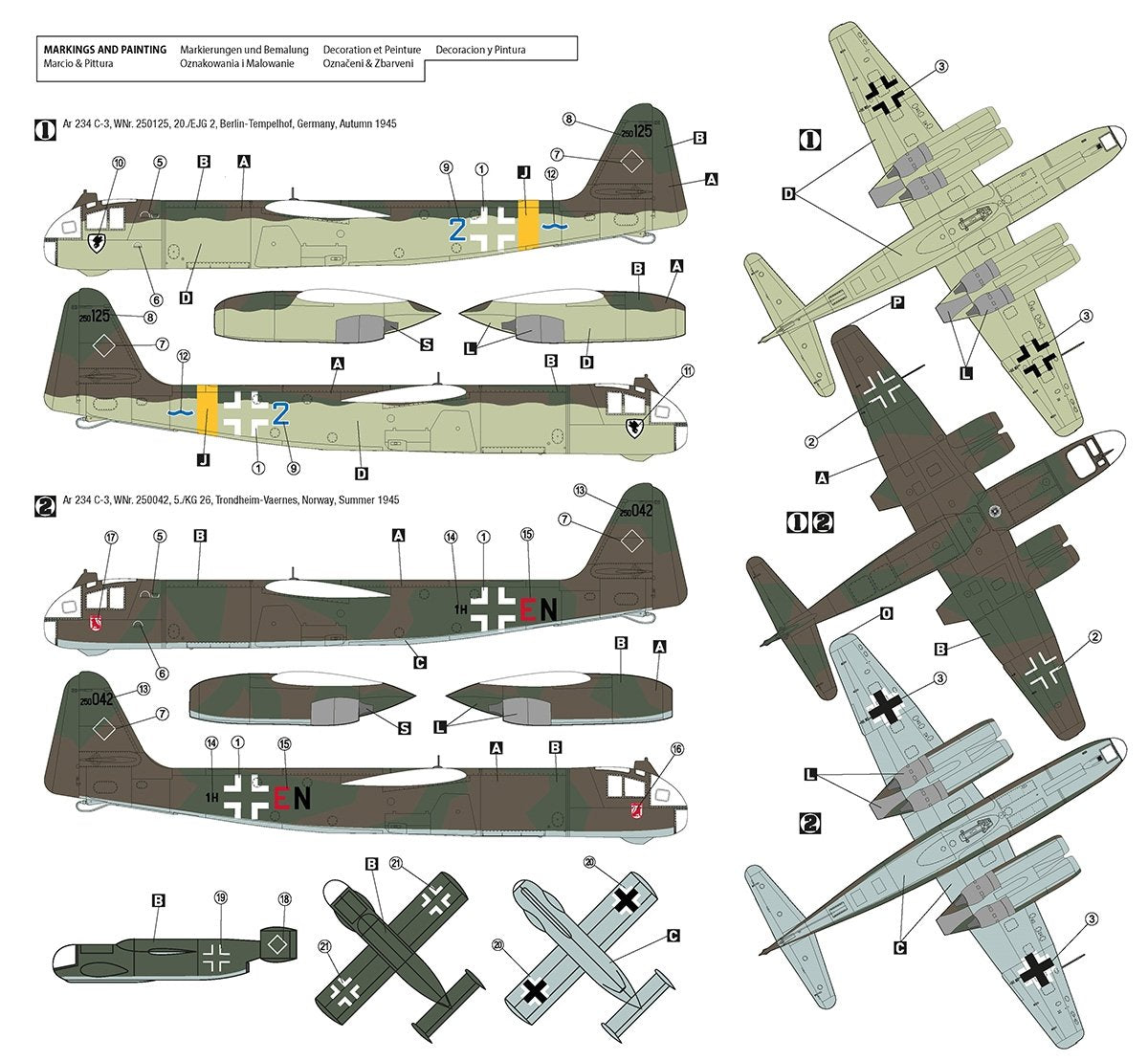 Hobby 2000 72051 Arado Ar 234 C-3 w/ Ar E381 Julia – DRAGON + CARTOGRAF 1/72 – immagine 3