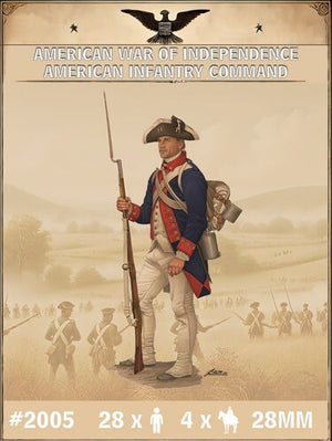 Hat 2005 American War of Independece - American Infantry Command (28 Figures) 28mm