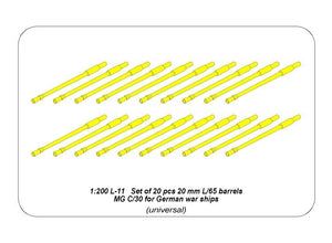 Aber 200L-11 Zestaw 20 luf 20 mm L/65 MG C/30 do Niemieckich okrętów 1/200 – zdjęcie 4