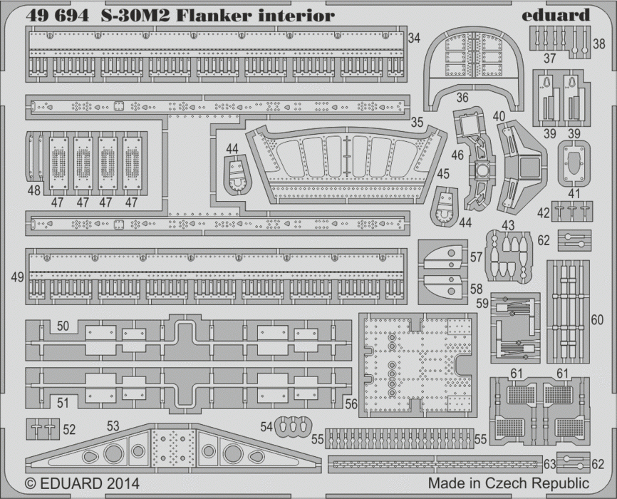 Eduard 49694 S-30M-2 Flanker intérieur SA 1/48 ACADEMY 
