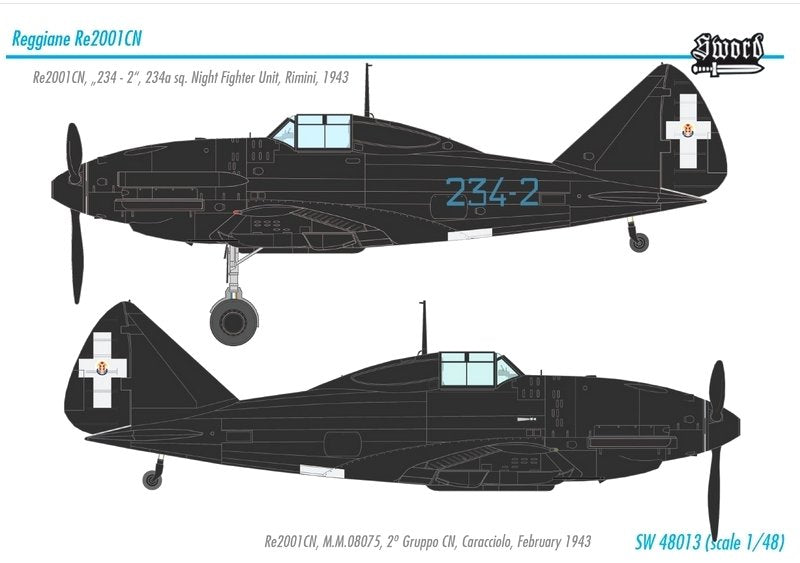 Sword 48013 Reggisnr Re2001CN Night Fighter 1/48 – zdjęcie 2