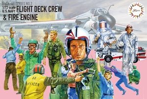 Fujimi 723464 FDC-2 U.S. Navy Flight Deck Crew &amp;amp; Fire Engine 1/72