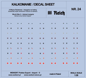 Weikert Decals DEC224 German Helmet Emblems - III REICH - vol. 24 1/35