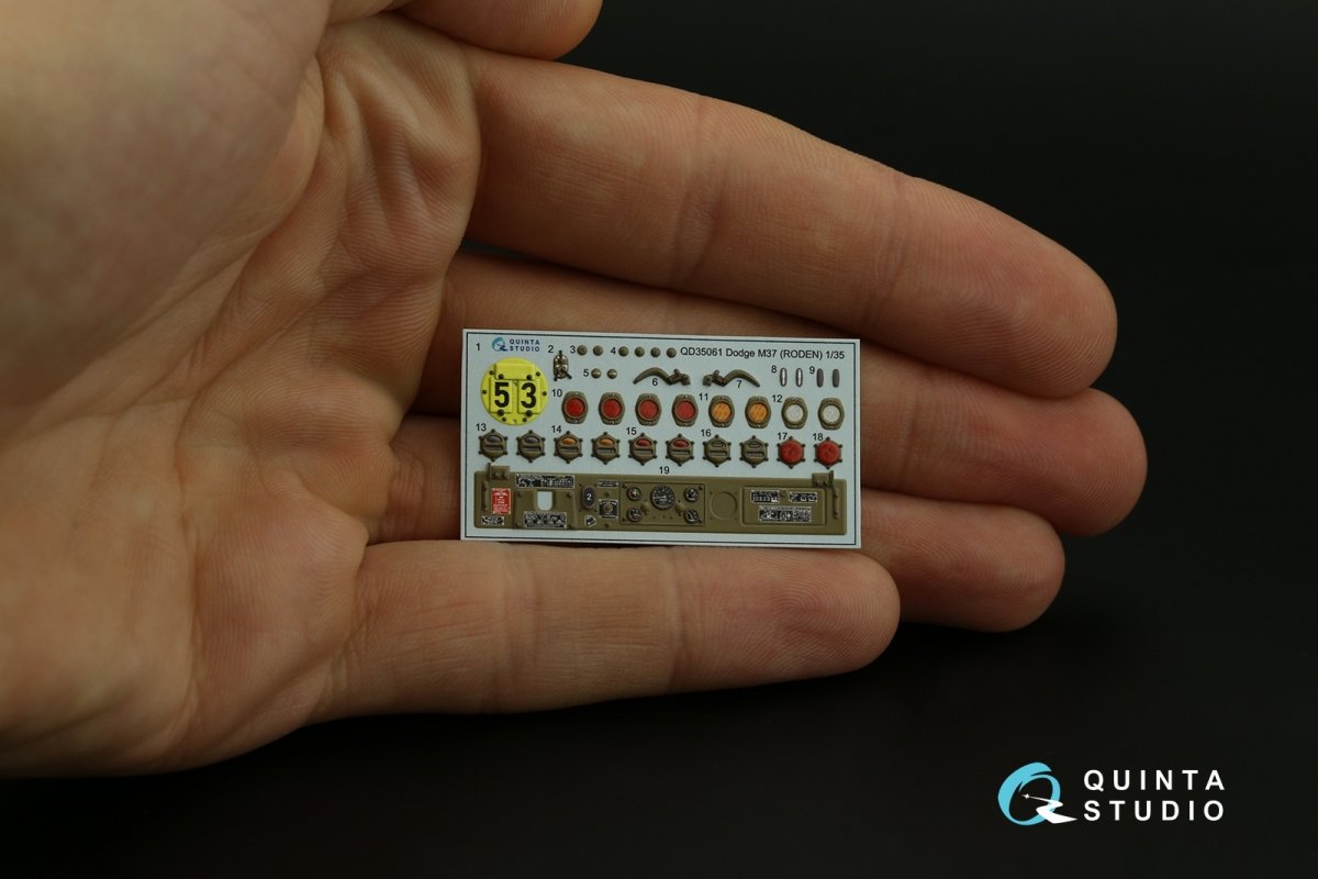 Quinta Studio QD35061 Dodge M37 3D-Printed &amp;amp; coloured Interior on decal paper (Roden) 1/35 – Bild 2