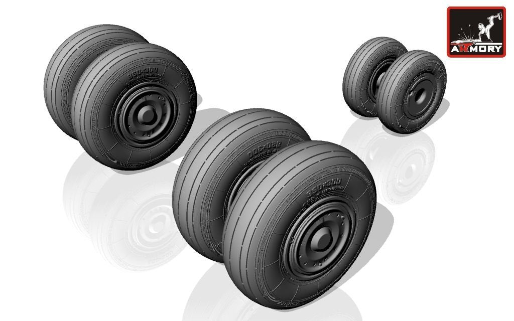 Armory Models AW48018 Sukhoj Su-24 Fencer wheels, late 1/48 – immagine 5