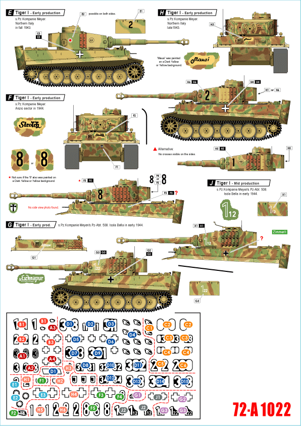 Star Decals 72-A1022 German tanks in Italy # 2. Tigers. 1/72 – immagine 2