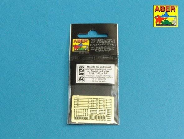 Aber 35A129 Mounts for additional ammunition boxes used on Soviet tanka like: T-54; T-55 or T-62 1/35 – zdjęcie 8