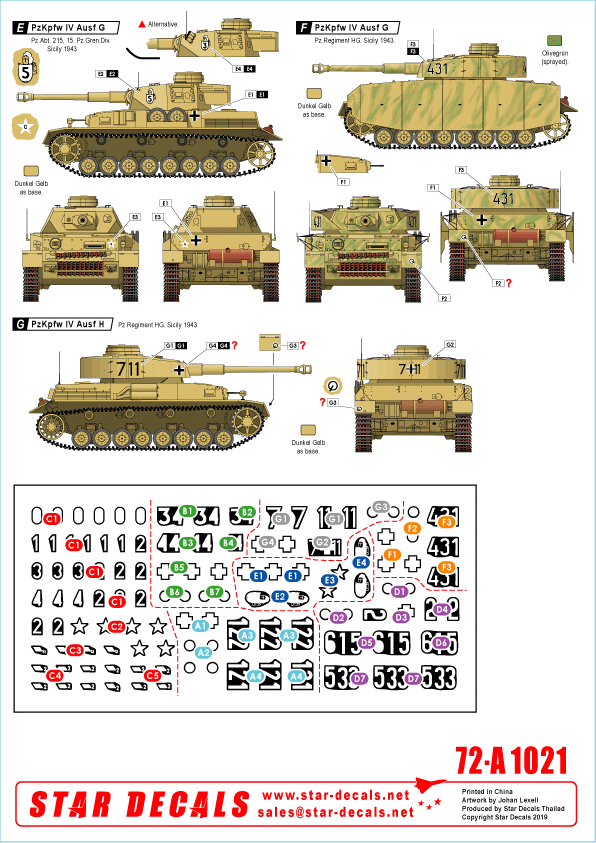 Star Decals 72-A1021 German tanks in Italy # 1. Sicilly 1943 1/72 – Bild 2