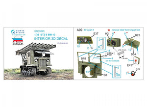 Quinta Studio QD35095 STZ-5 BM-13 3D-Printed &amp;amp; coloured Interior on decal paper (Zvezda) 1/35 – immagine 2