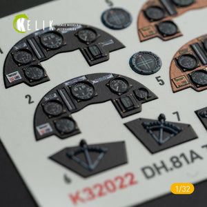 KELIK K32022 DH.81A Tiger Moth - Interior 3D Decal with 3D printed parts for ICM kit 1/32 – immagine 3