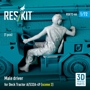 RESKIT RSF72-0066 Male driver for Deck Tractor A/S32A-49 (scene 2) (1 pcs) (3D Printed) 1/72 – zdjęcie 2