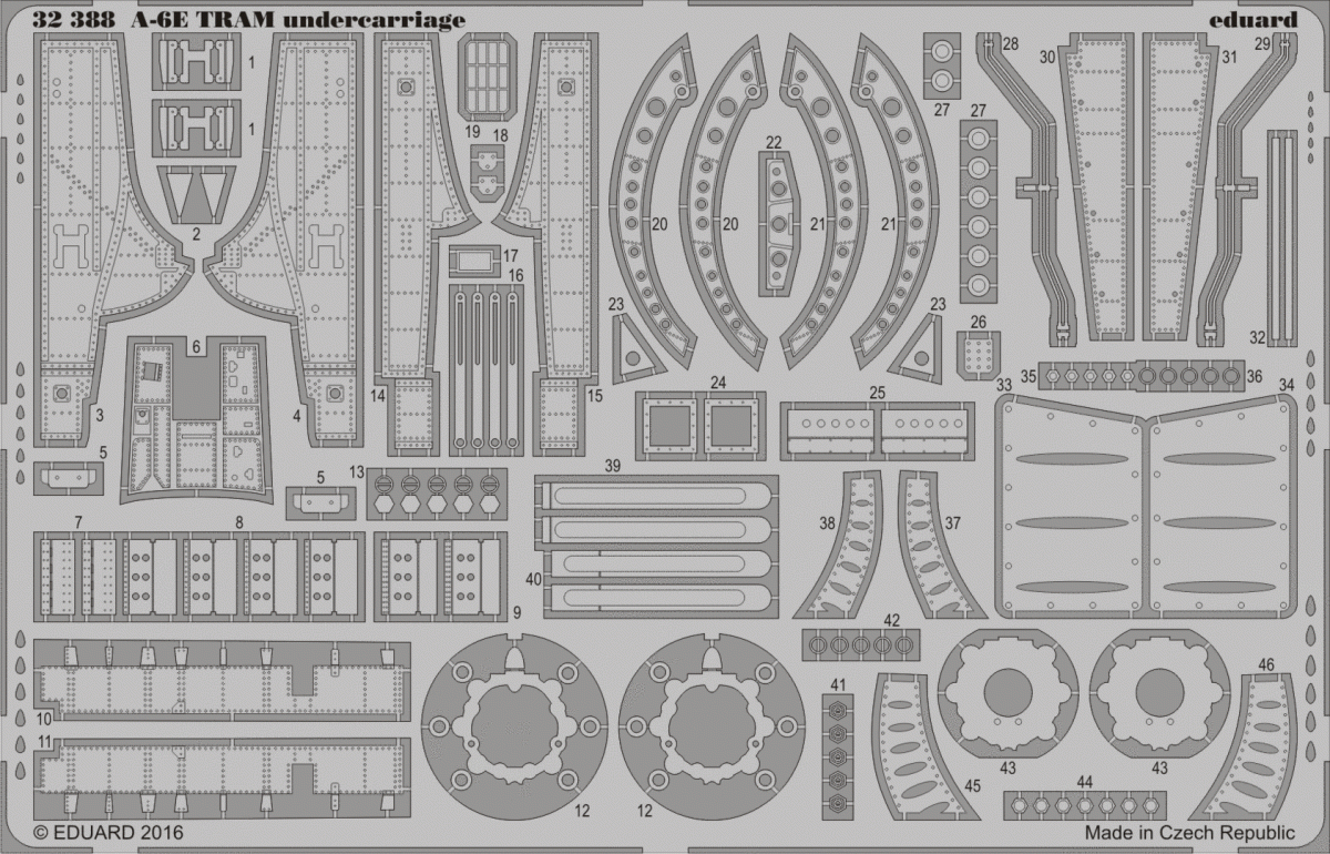 Train d&amp;#39;atterrissage Eduard 32388 A-6E TRAM TRUMPETER 1/32