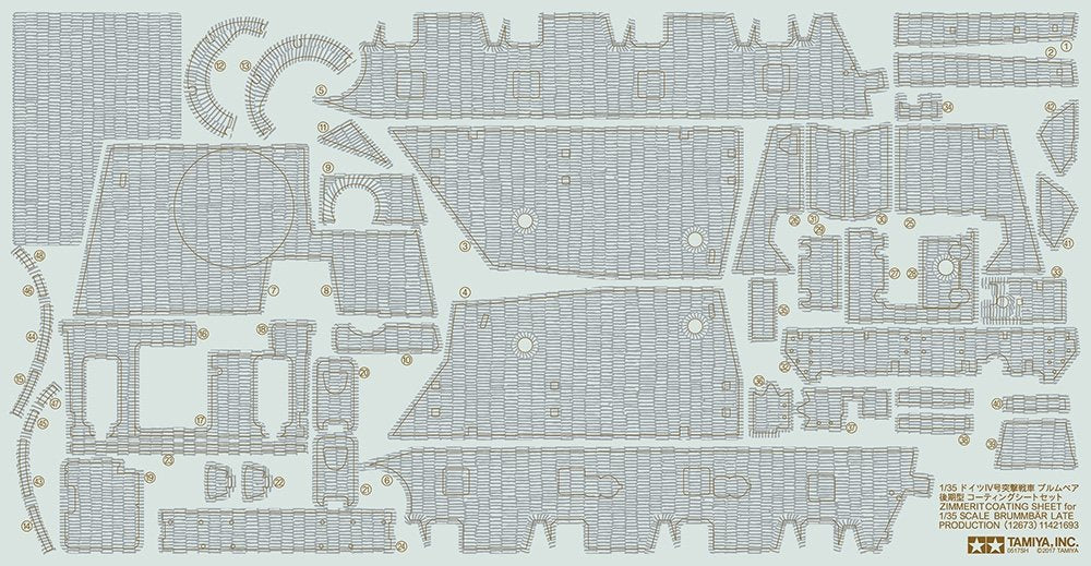 Tamiya 12673 Brummbar Zimmerit Coating Sheet 1/35